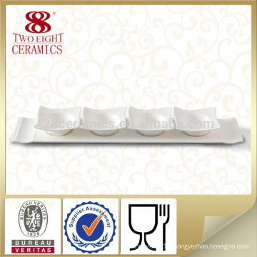 Japanese white long ceramic sushi soy sauce dish Guangzhou factory